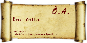 Örsi Anita névjegykártya