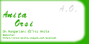 anita orsi business card